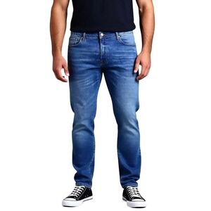 Express Mens Slim Fit Hyper Stretch Jeans Medium Blue Wash 38x30 NEW